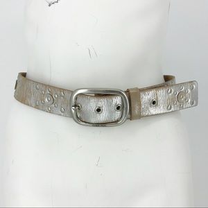 Calvin Klein silver leather studded belt
